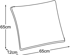 Cushion legere, drawn to scale with dimensions