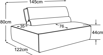 2HT left, drawn to scale with dimensions