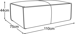 Megastool, drawn to scale with dimensions